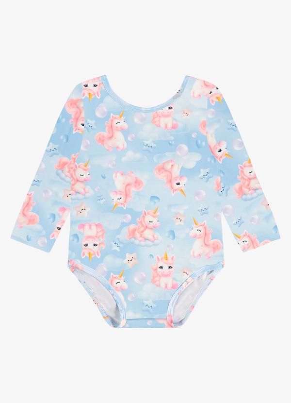 Maiô Infantil Estampado Proteção Uv Azul