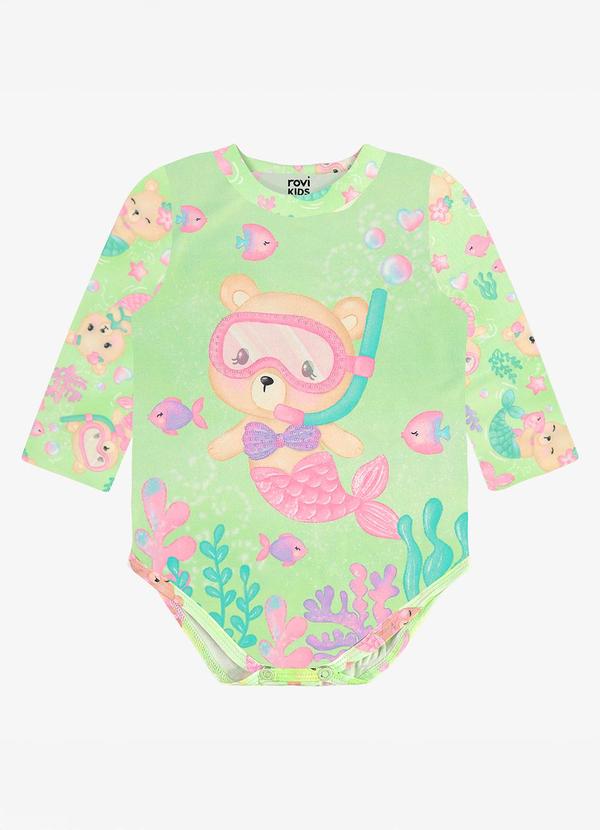 Maiô Infantil Estampado Proteção Uv Verde
