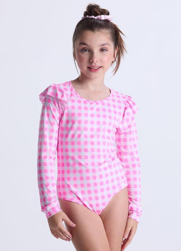 Vista 2 Maiô Infantil Feminino Uv50+ Rosa VIDA COSTEIRA VIDA COSTEIRA