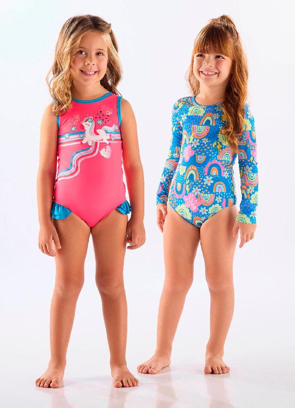 Maiô Infantil Fps+50 Forrado Rosa