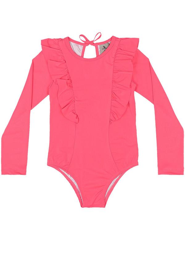 Maiô Infantil Manga Longa Fps 50+ Rosa