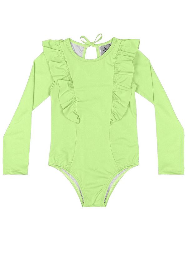 Maiô Infantil Manga Longa Fps 50+ Verde