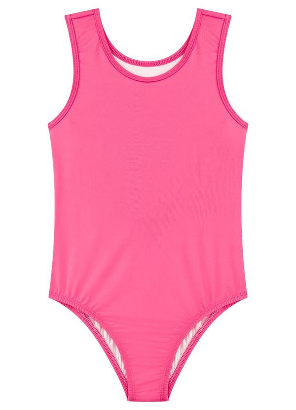 Maiô Infantil Menina em Malha Proteção Uv Rosa