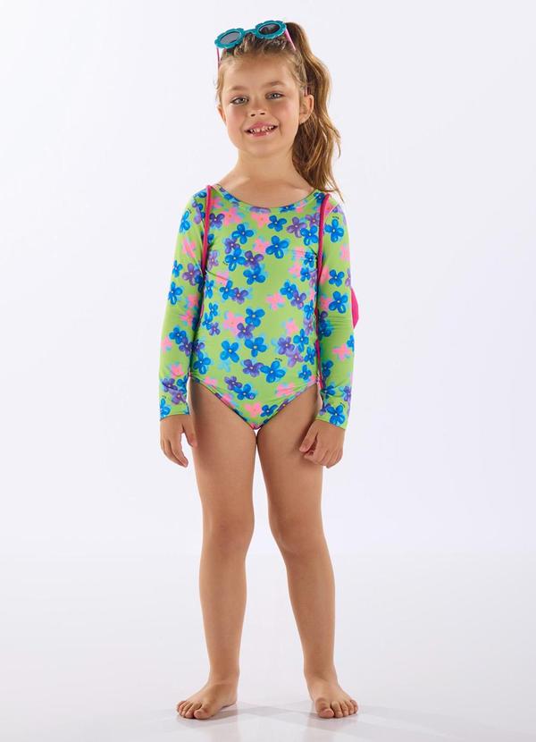 Maiô Infantil Poliéster Fps +50 Verde