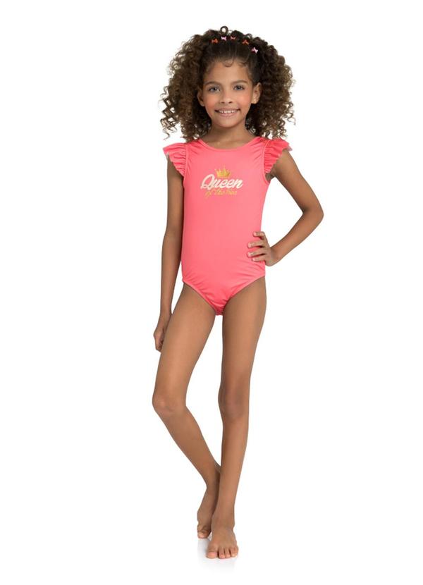 Maiô Menina em Malha Beachwear Vermelho