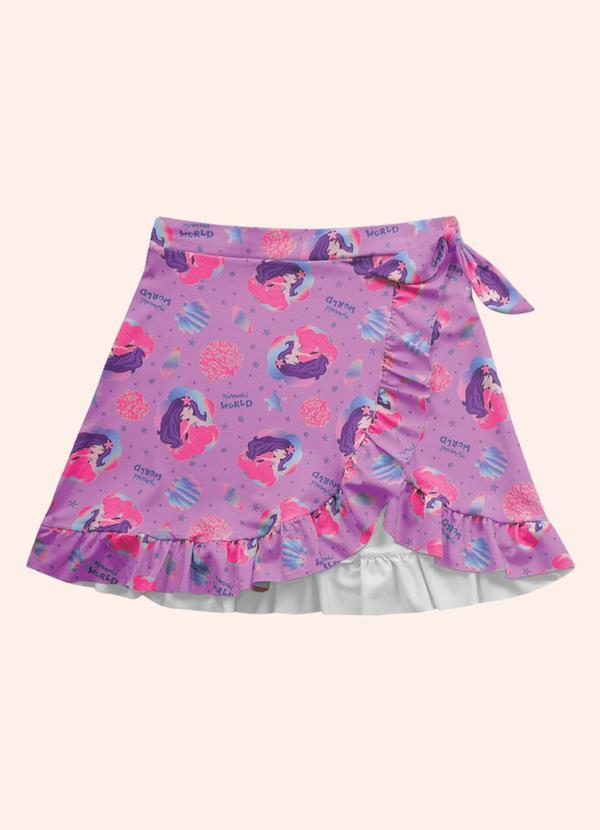 Vista 2 Saia Moda Praia Roxo Fakini Kids Fakini Kids