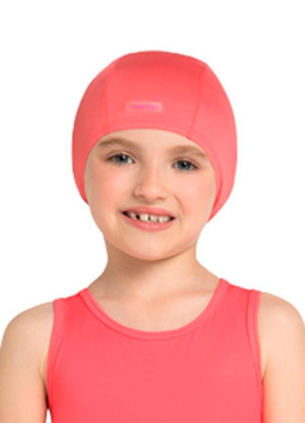 Vista 2 Touca Menina em Malha Proteção Uv Vermelho Marlan Marlan