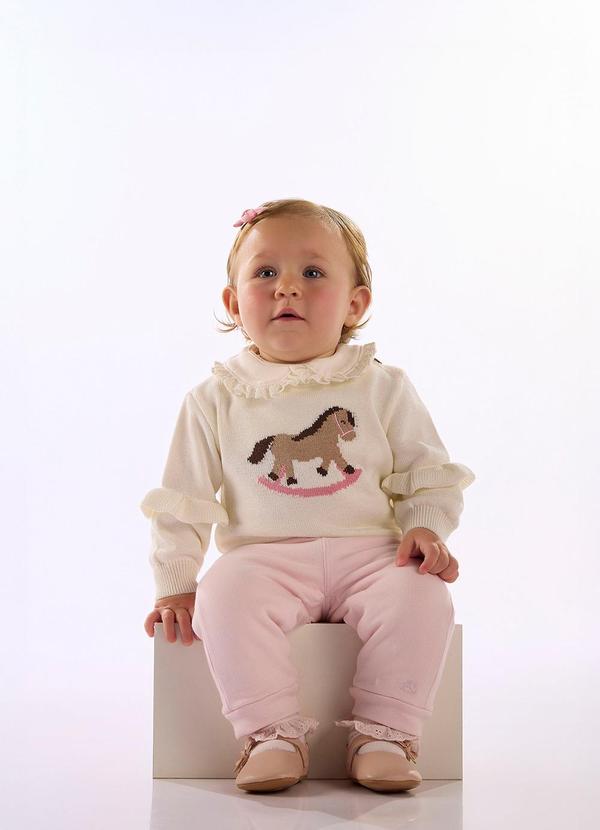 Blusão Bebê Tricot Bordado Branco