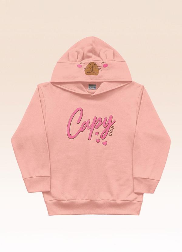 Blusão com Capuz Rosa