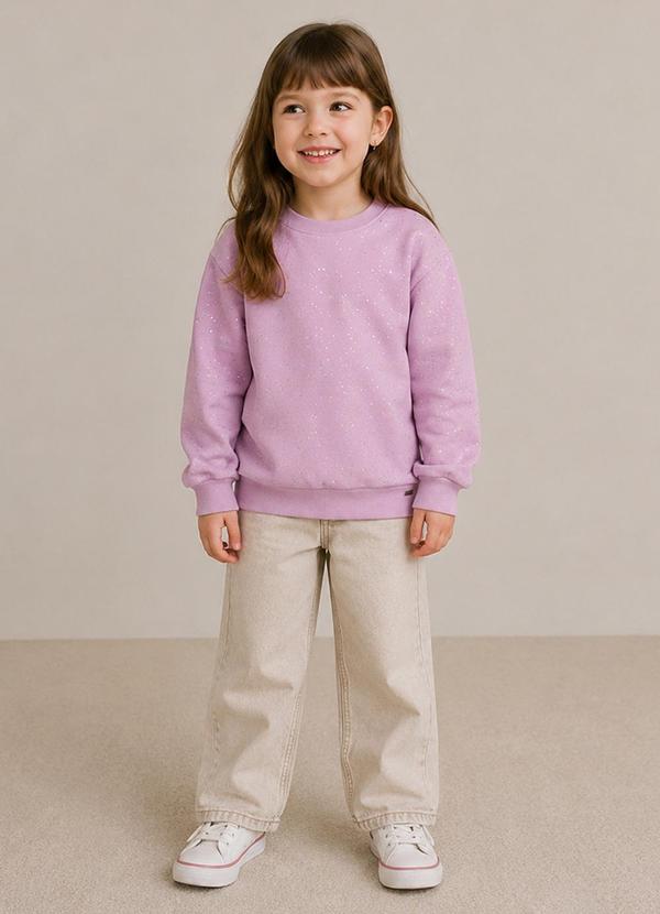 Blusão com Glitter Infantil Menina Roxo