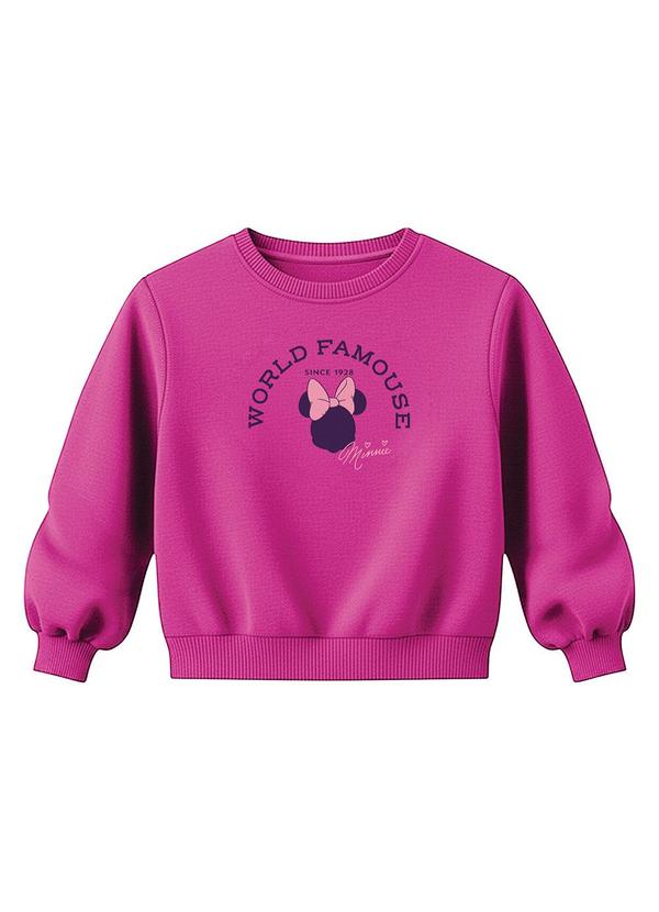 Blusão em Moletom Minnie Mouse® Rosa Escuro