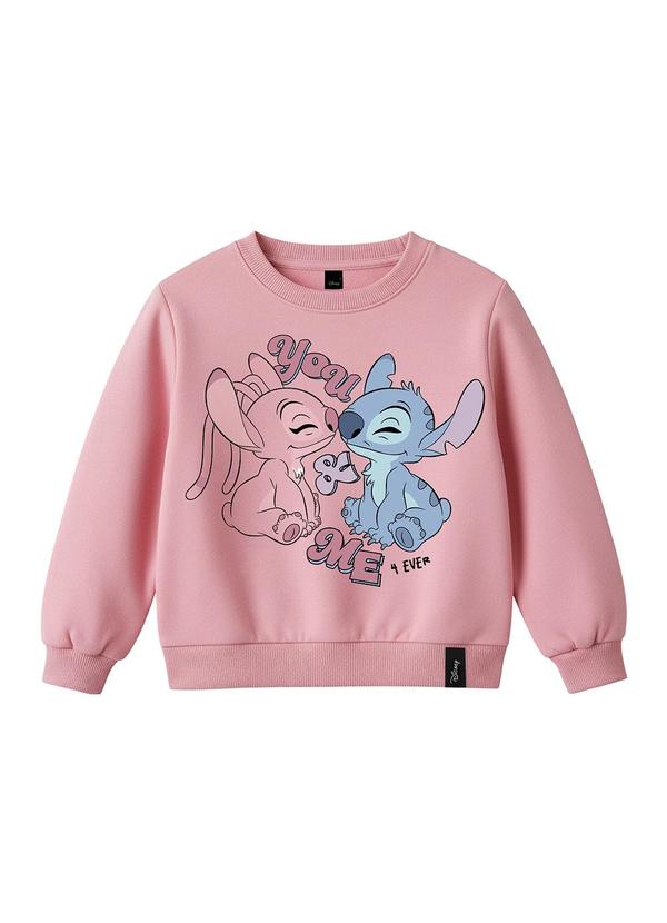 Blusão em Moletom Stitch® Rosa Claro