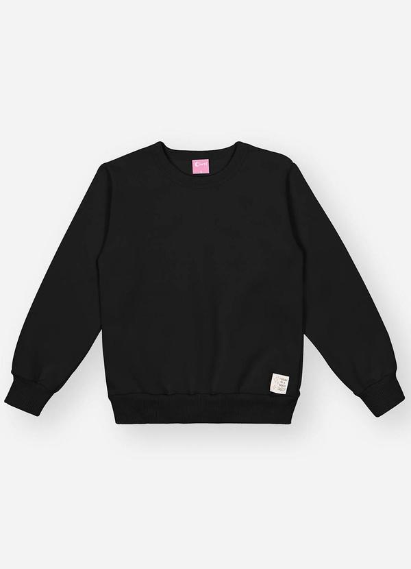 Blusão Felpado Infantil Menina Preto