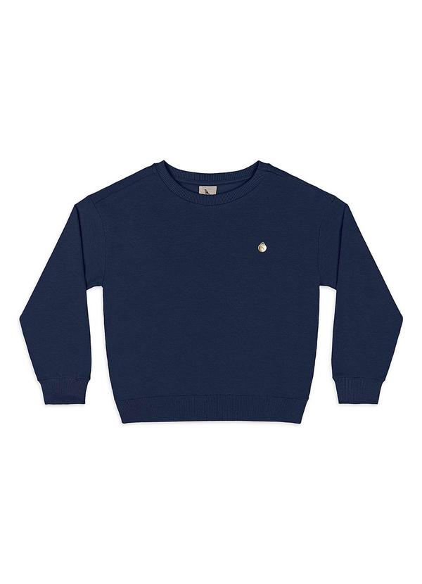 Blusão Infantil em Molecotton Felpado Azul