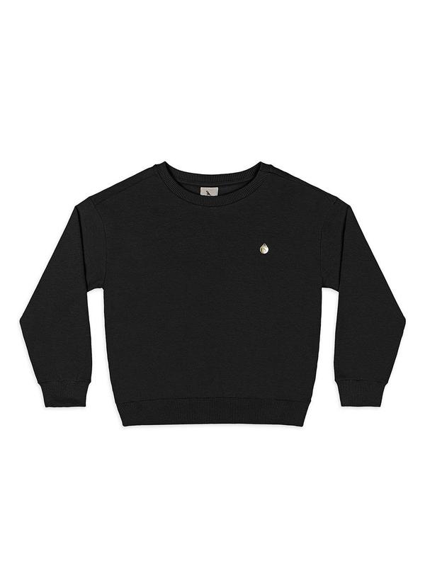 Blusão Infantil em Molecotton Felpado Preto