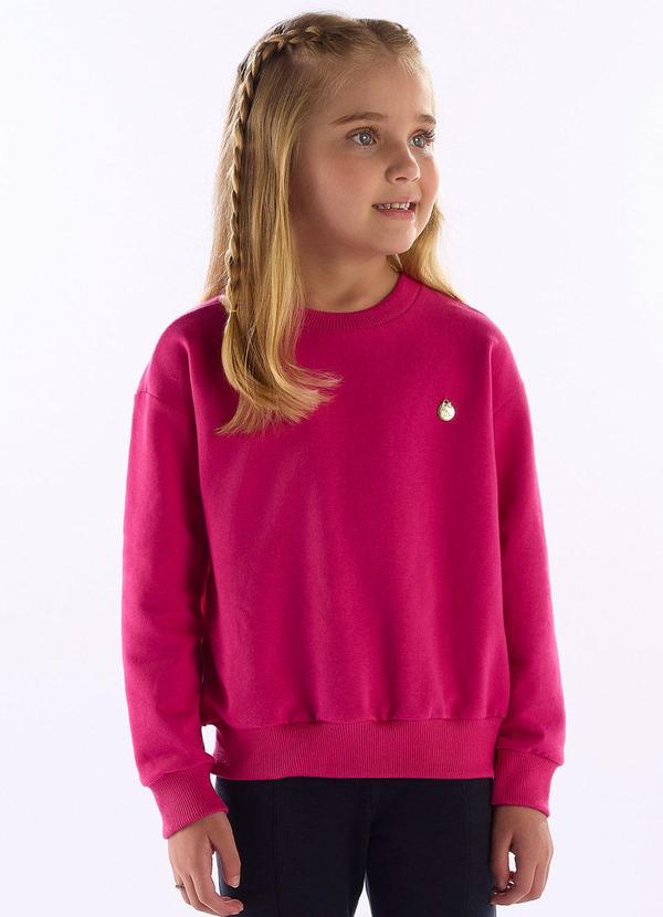 Blusão Infantil em Molecotton Felpado Rosa