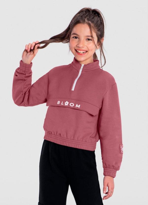 Blusão Infantil em Moletom Rosa