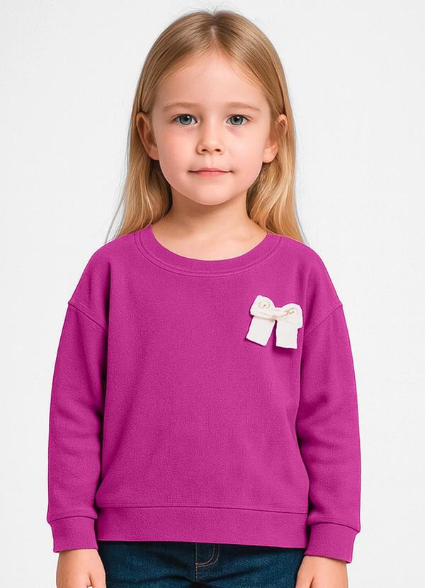 Blusão Infantil Menina com Laço Roxo