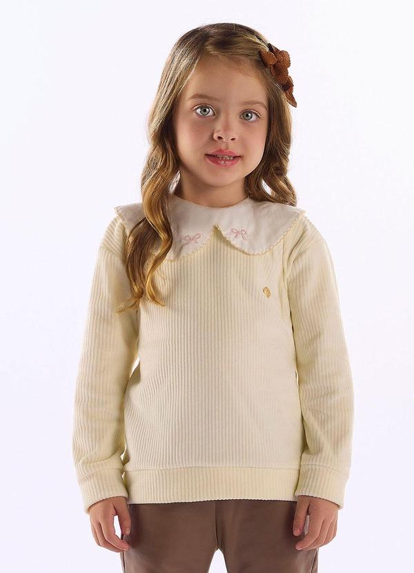 Blusão Menina Malha Comfort Branco