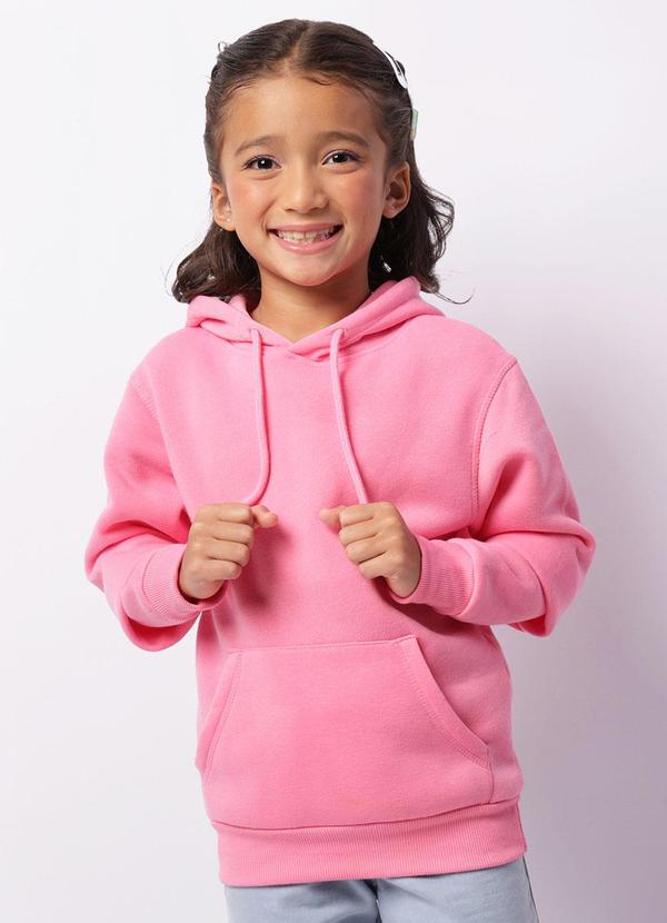 Blusão Moletom Infantil Básico Rosa