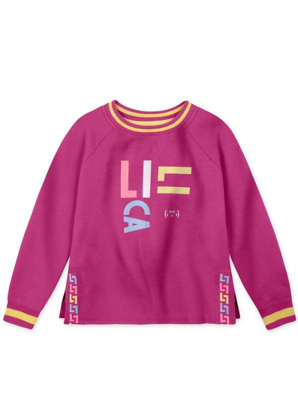 Blusão Moletom Menina Rosa