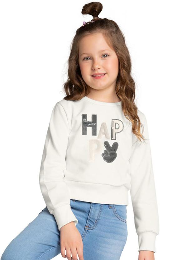 Vista 2 Casaco Cropped Infantil Menina Bordado Bege Kyly Kyly