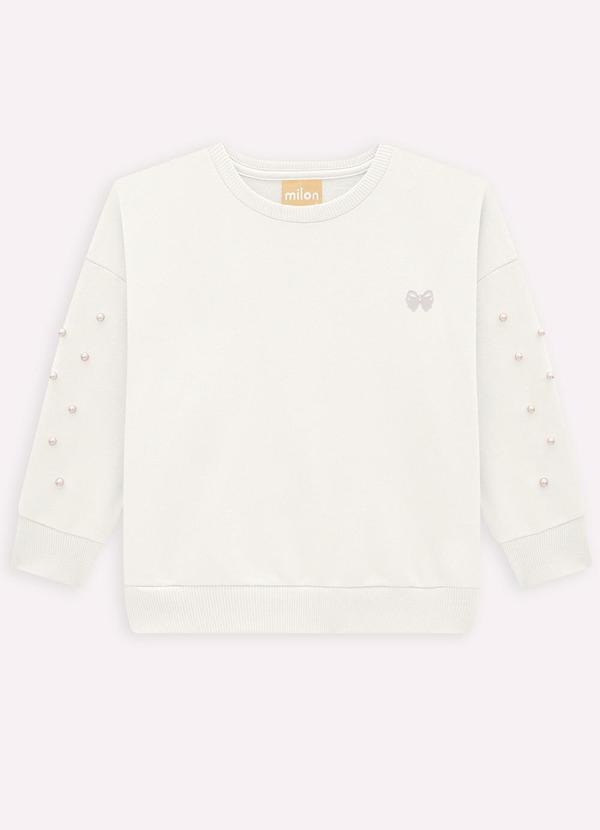 Vista 2 Casaco Infantil com Pérolas Milon Off White Milon