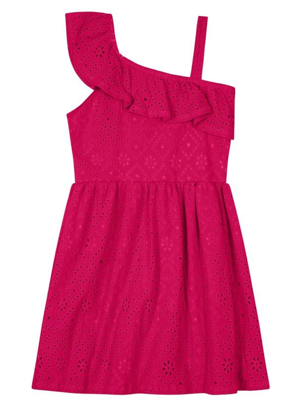 Vestido Infantil Menina com Babado Rosa