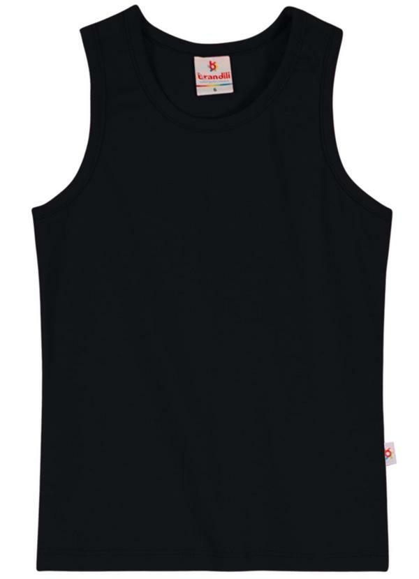 Vista 2 Blusa Básica Menina de Cotton Preto Brandili Brandili