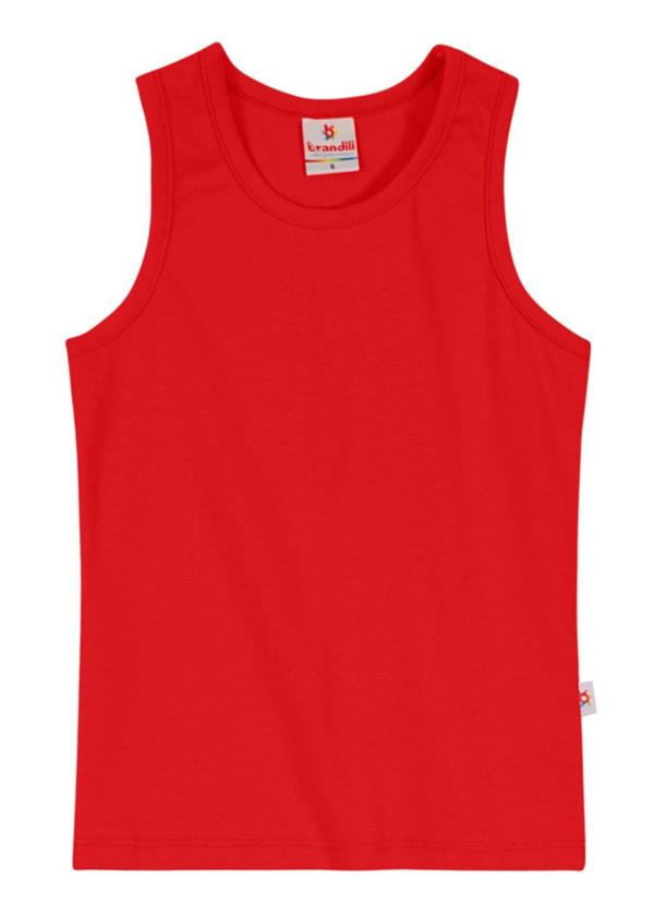 Vista 2 Blusa Básica Menina de Cotton Vermelho Brandili Brandili