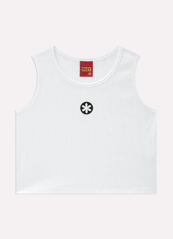 Blusa Boxy Infantil Menina em Ribana Branco
