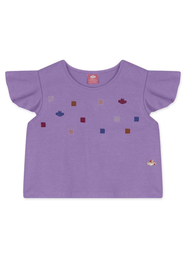 Vista 2 Blusa Manga Curta Infantil Feminina Roxo Lilica Ripilica Lilica Ripilica