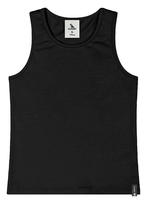 Vista 2 Regata Básica Cotton Menina Preto Quimby Quimby