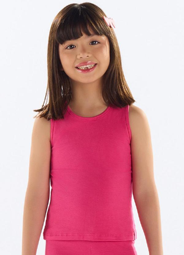 Vista 2 Regata Básica Cotton Menina Rosa Quimby Quimby