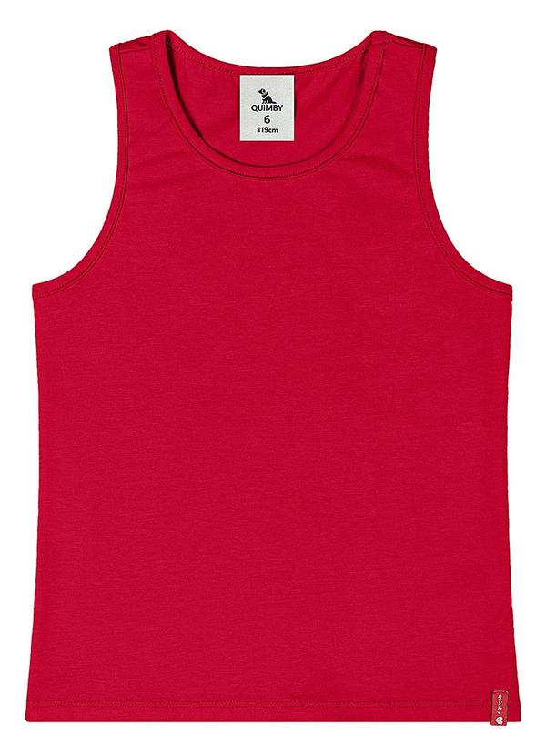 Vista 2 Regata Básica Cotton Menina Vermelho Quimby Quimby