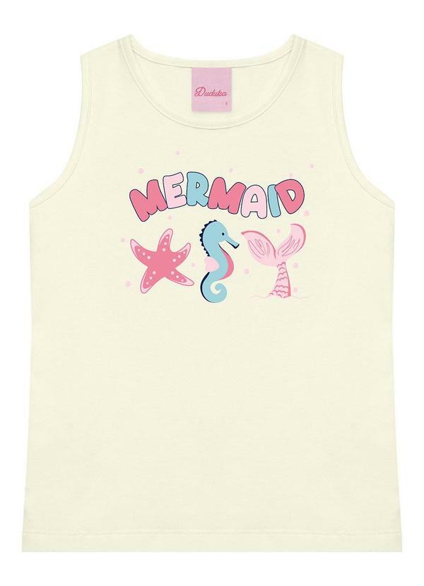 Regata Infantil Estampa Mermaid Bege