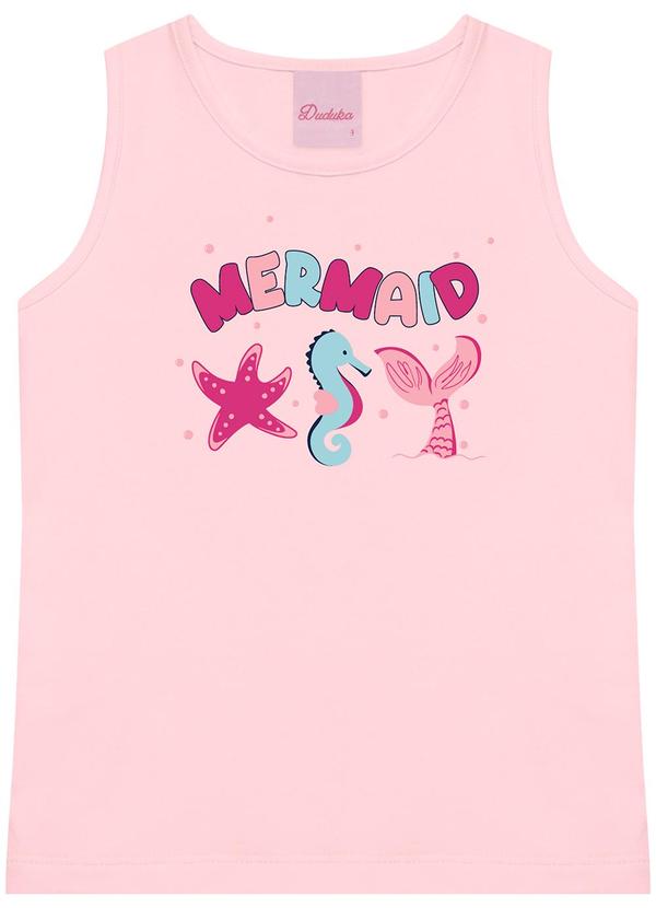 Regata Infantil Estampa Mermaid Rosa