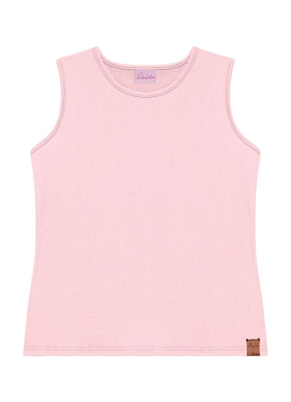 Regata Infantil Gatinho com Etiqueta Rosa