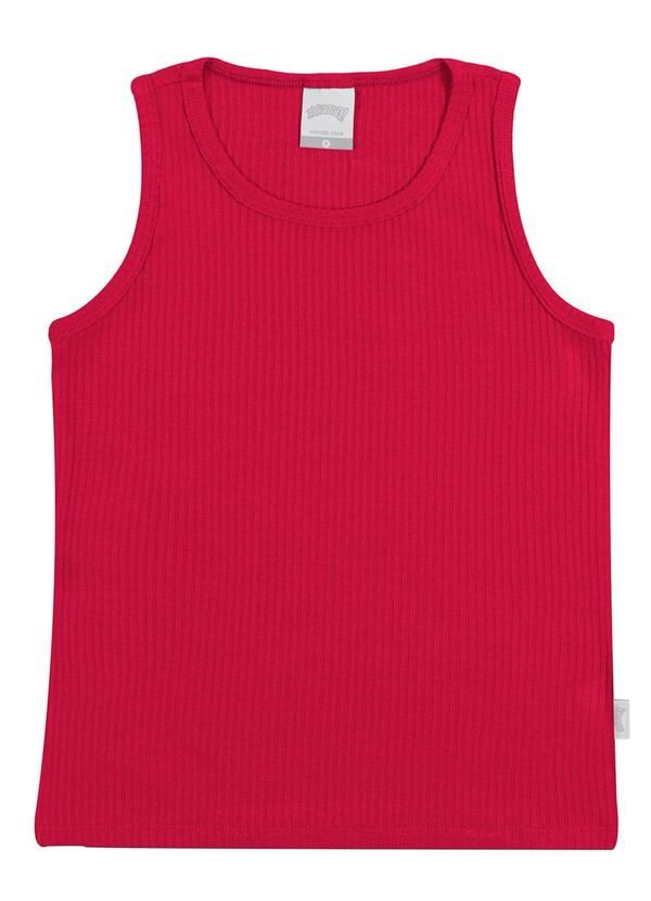 Regata Infantil Menina Canelada Básica Vermelho