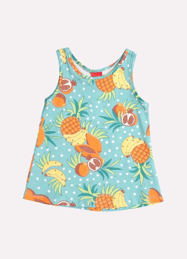 Vista 2 Regata Infantil Menina Frutas Verde Kyly Kyly