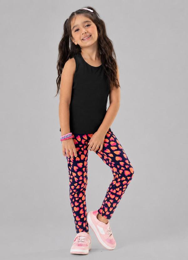 Regata Menina em Cotton Leve Preto