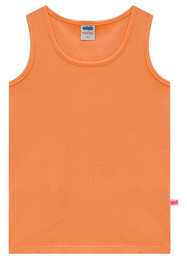 Vista 2 Regata Menina em Cotton Penteado Laranja Marlan Marlan