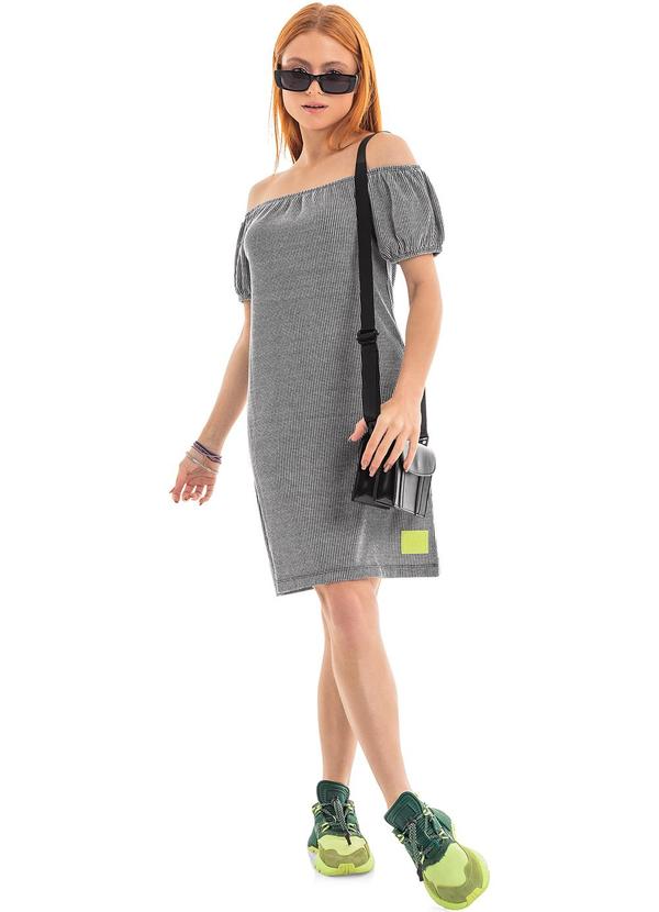 Vista 2 Vestido Infantil em Tricot Preto Gloss Gloss