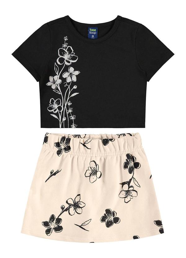 Conjunto Cropped Short-Saia Preto