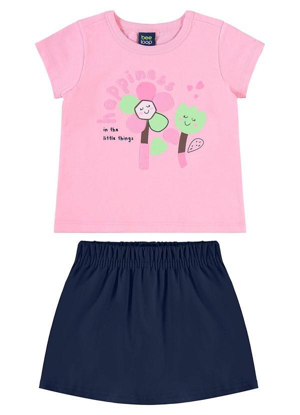 Conjunto Infantil Flor Feliz Rosa