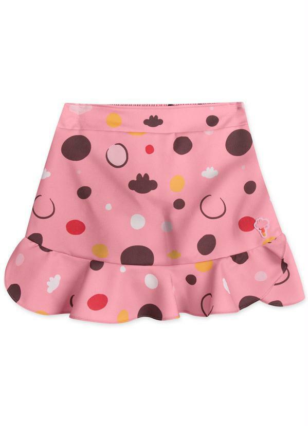 Saia Cetim Infantil MeninaRosa