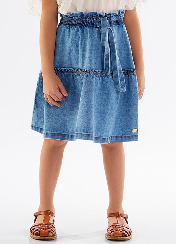 Vista 2 Saia Infantil em Jeans com Elastano Azul Up Baby Up Baby
