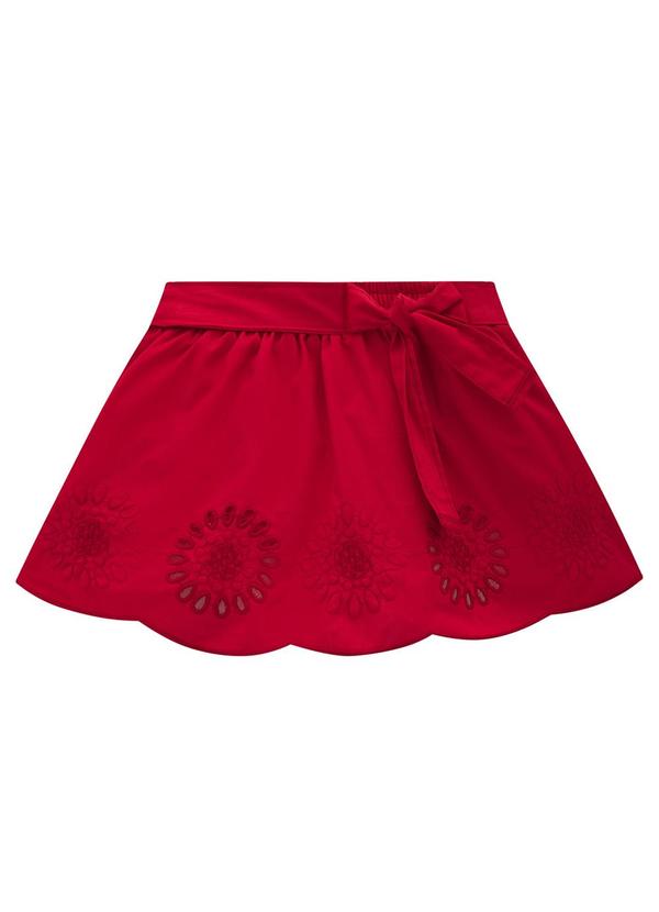 Vista 2 Saia Infantil Menina Bordado Branco Milon Milon