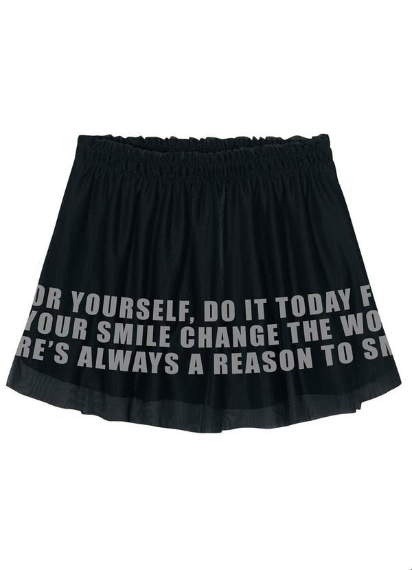 Vista 2 Saia Infantil Menina com Tule Preto Kyly Kyly