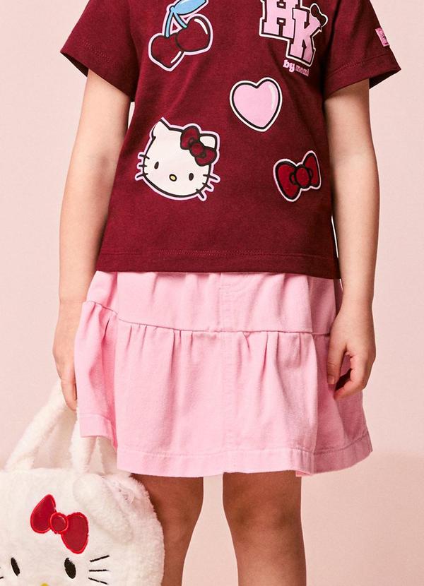 Saia Infantil Menina em Sarja Rosa